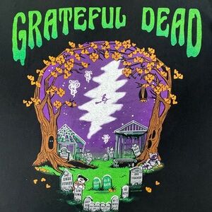 Liquid Blue Grateful Dead Steal Your Face Halloween Tee Medium